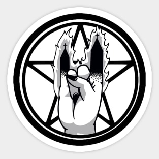 burning church devil sign Sticker